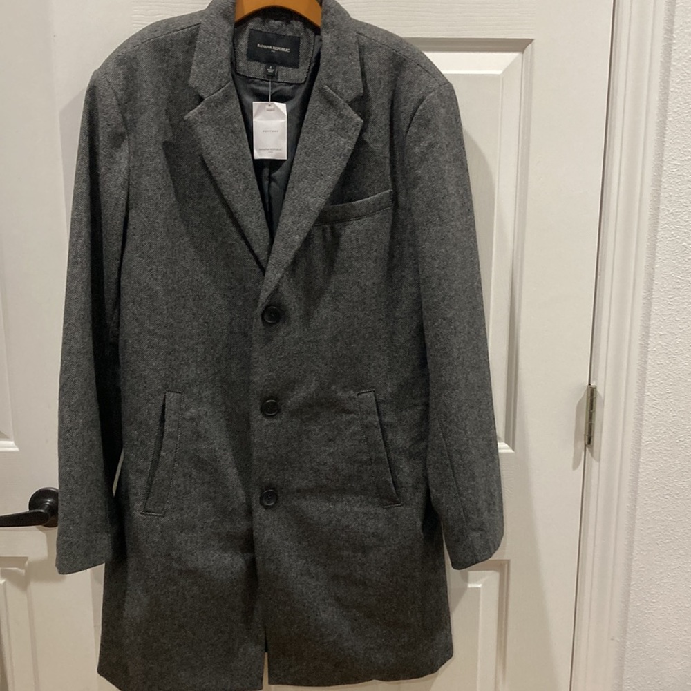 NEW Banana Republic Men’s Tweed car Coat Jacket Large